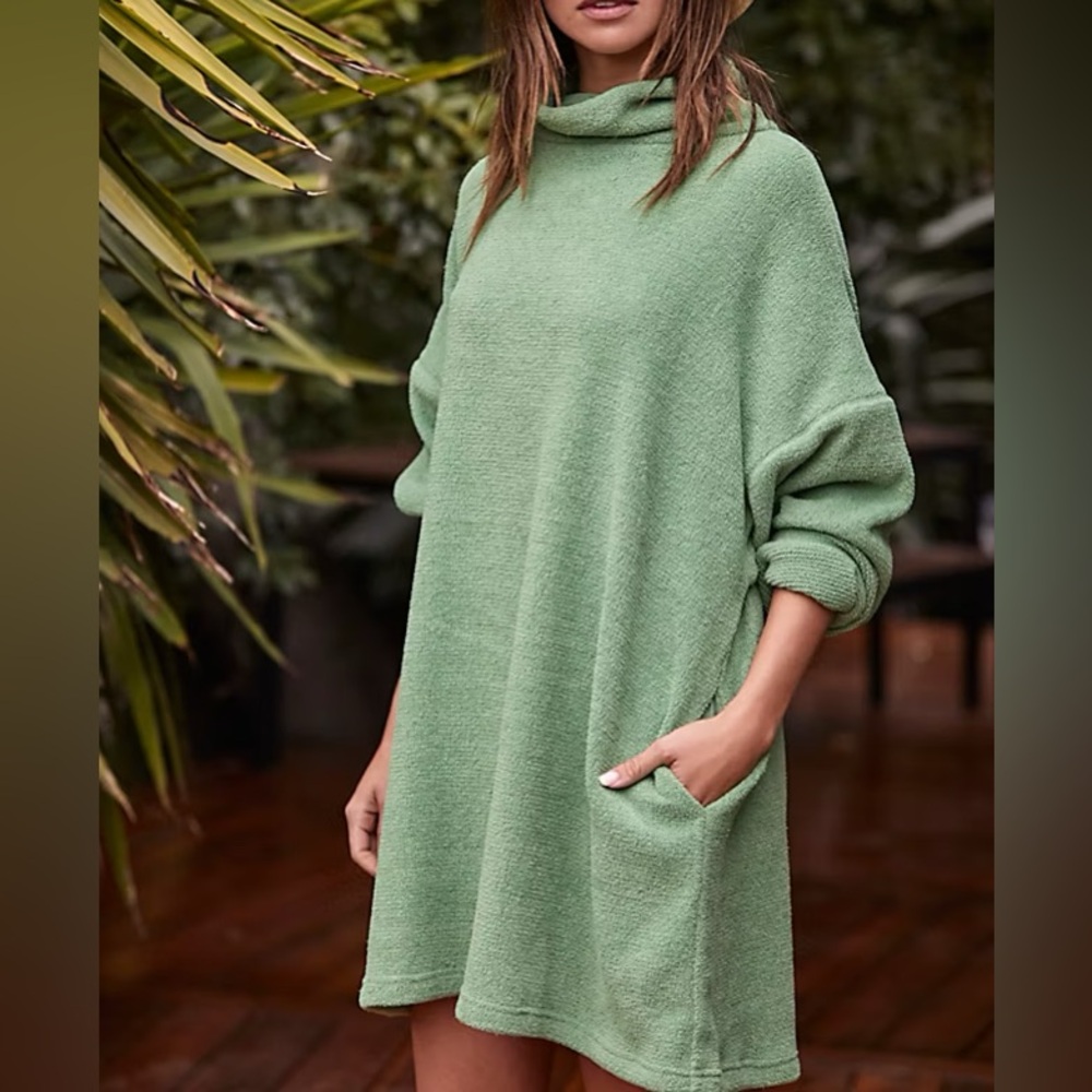 Free People FP Beach Cloud‎ Nine Mini Dress Green Large